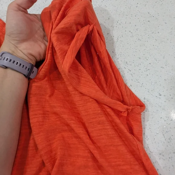 We The Free Women Coral Orange Top Tee T-Shirt Short Cap Sleeve Casual Summer M - Picture 6 of 9